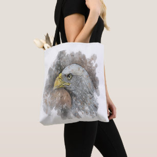 Tote Bag dessin aquarelle d'un aigle