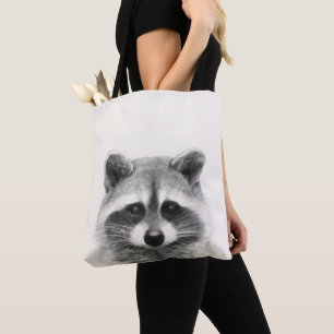 Tote Bag Dessin au crayon de Raccoon