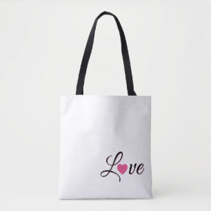 Tote Bag Dessin de cœur pointillé minimal