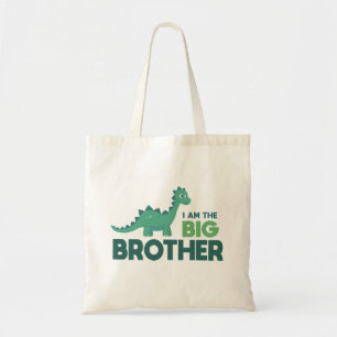 Tote Bag Dessin de dinosaure mignon grand frère garçon