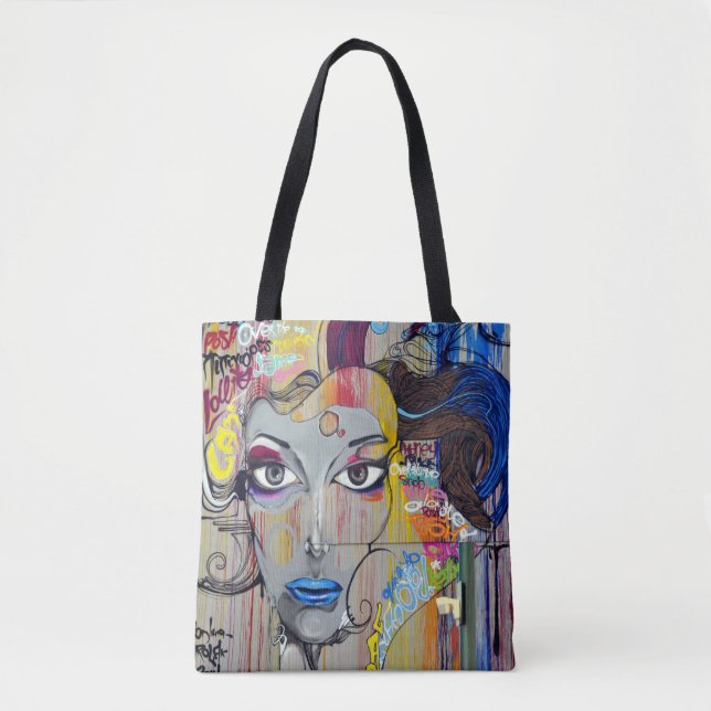 Tote Bag Dessin de graffiti américain Peinture Écriture (Devant)