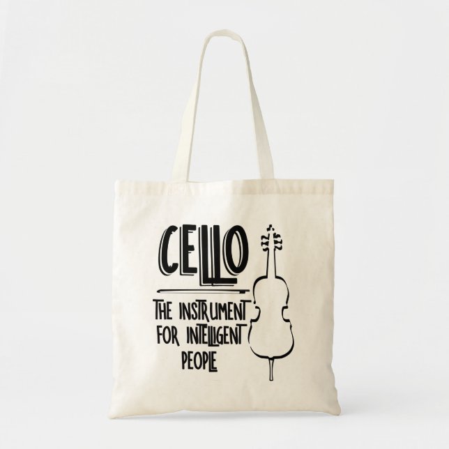Tote Bag Dessin de ligne Cellist intelligent (Devant)