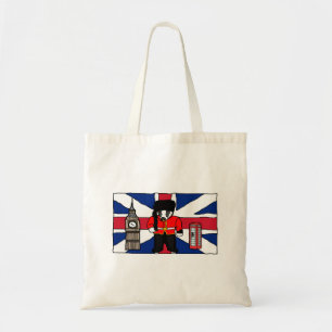 Tote Bag Dessin d'un Badger britannique avec Big Ben et dra