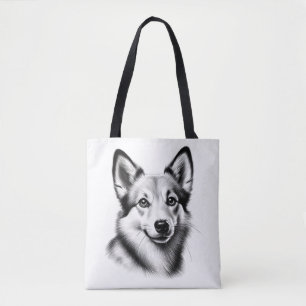 Tote Bag Dessin d'un Lundehund norvégien