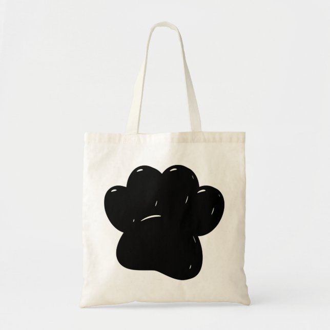 Tote Bag Dessin Empreinte de patte de chien brillant (Devant)