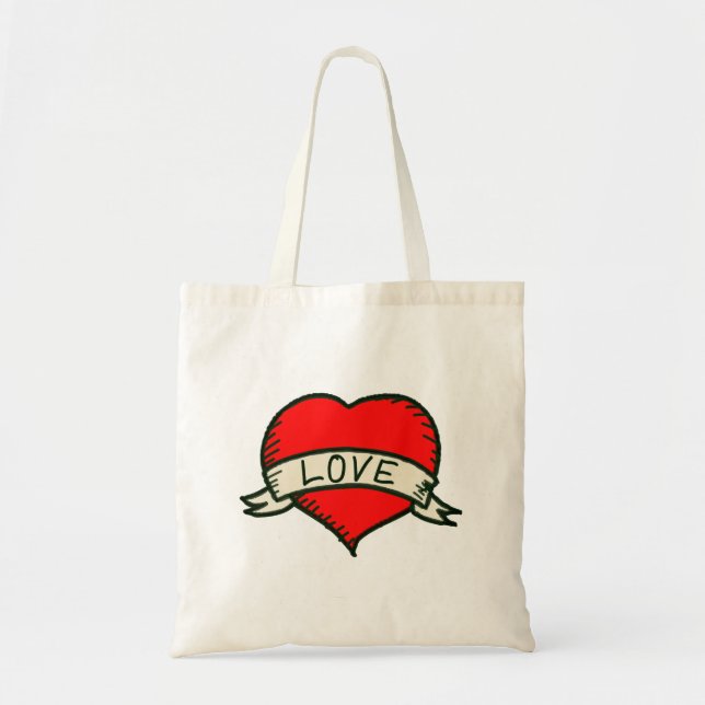 Tote Bag Dessin en forme de coeur (Devant)