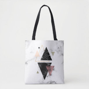 Tote Bag Dessin géométrique de marbre en métal