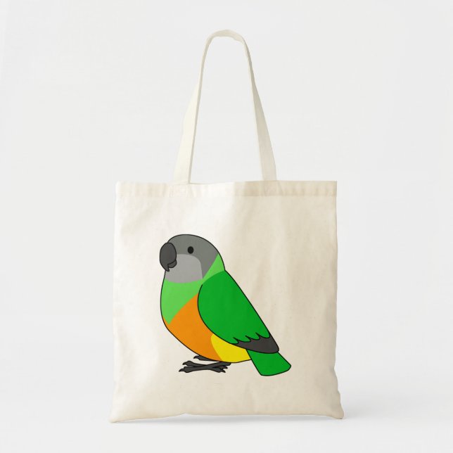 Tote Bag Dessin humoristique de perroquet sénégal (Devant)