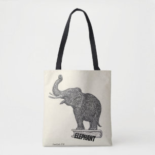 Tote Bag Dessin noir et blanc d'éléphant, 1935