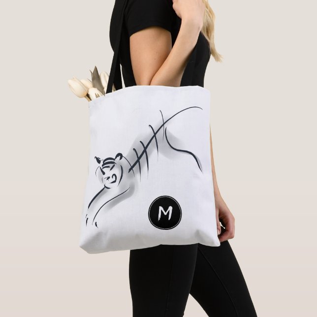 Tote Bag Dessin original5 Tigre chinois Nom de l'année Anni (De près)