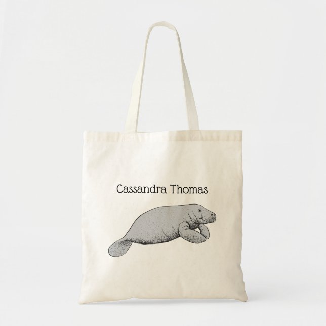 Tote Bag Dessin vintage Manate (Devant)