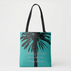 Tote Bag Destination de mariage de la plage de palmiers tro