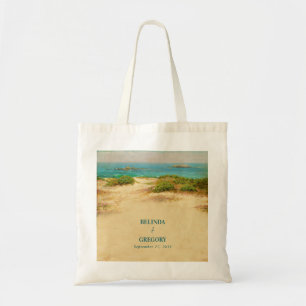 Tote Bag Destination de mariage de plage côtière à l'aquare