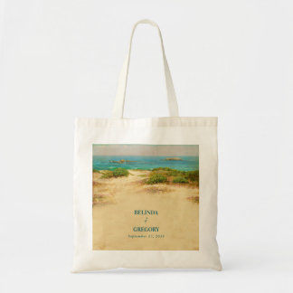 Tote Bag Destination de mariage de plage côtière à l'aquare