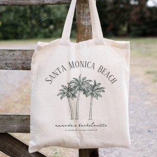 Tote Bag Destination de mariage sous un palmier de couleur