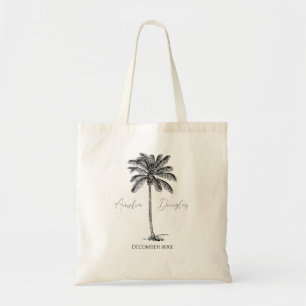 Tote Bag Destination Mariage Bienvenue Faveurs Palm Tree Ca
