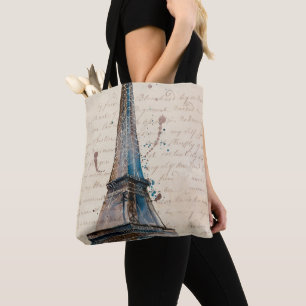 Tote Bag Destinations Lettres De La Tour Eiffel
