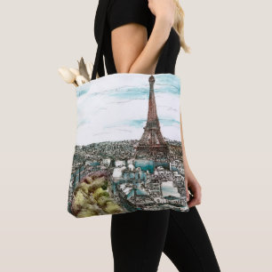 Tote Bag Destinations   Tour Eiffel Vintage à Paris