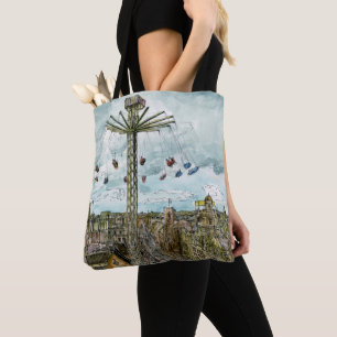 Tote Bag Destinations   Watercolor European Swing Ride