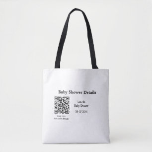 Tote Bag DÉTAILS DU baby shower QR SCAN CODE RU MODERNE MIN