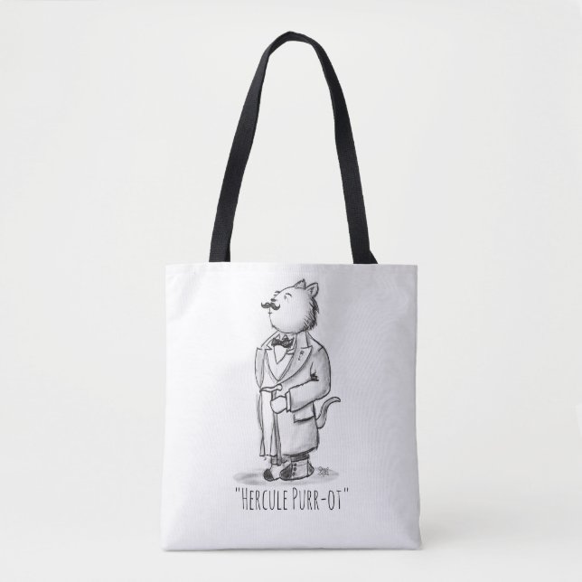 Tote Bag Détective de chat de Ronronnement-ot de Hercule ! (Devant)