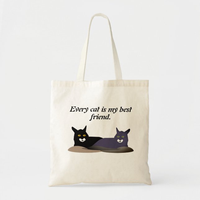 Tote Bag Deux chats sombres (Devant)