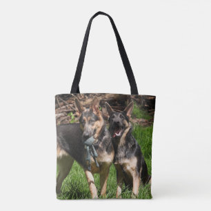 Tote Bag Deux Chiens Bergers Bleus Allemands
