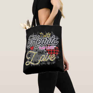 Tote Bag Deux coeurs Deux vies Un amour, Saint Valentin