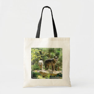 Tote Bag Deux loups gris en forêt