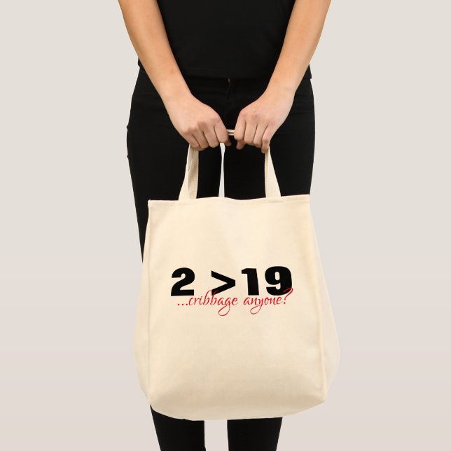 Tote Bag Deux sont plus de neuf CRIBBAGE FOURRE-TOUT (Devant (produit))