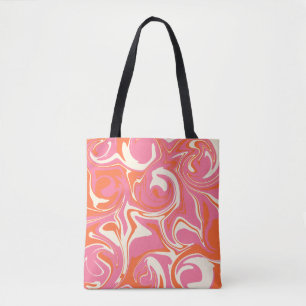 Tote Bag Déversement - rose, orange et crème