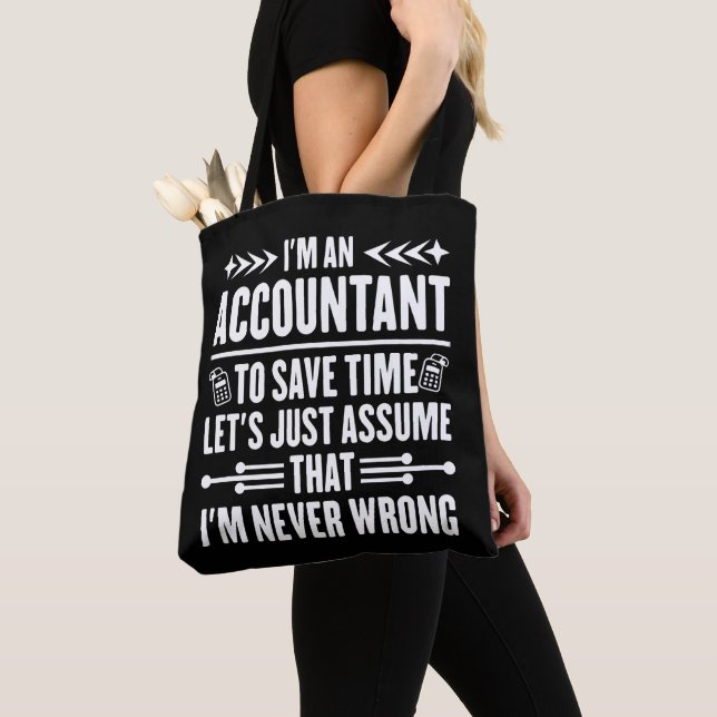 Tote Bag Devis comptable Humour Je suis comptable Impôt amu (De près)
