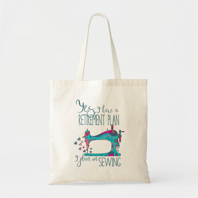 Tote Bag Devis du régime de couture de retraite (Devant)