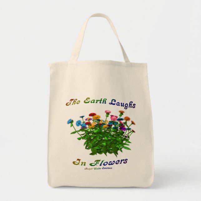 Tote Bag Devis inspirant Fleurs (Devant)