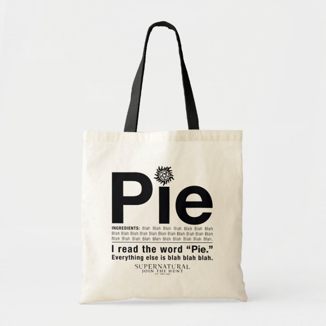 Tote Bag Devis surnaturel "à tarte" (Devant)
