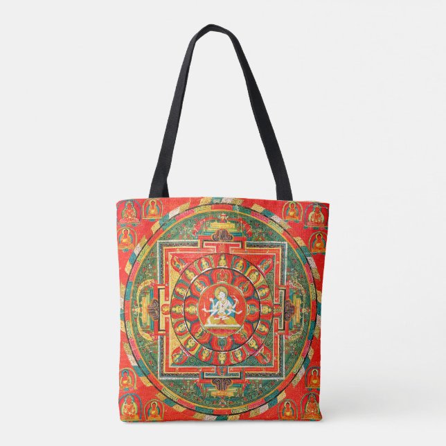 Tote Bag Diagramme cosmique Mandala pour la méditation (Dos)