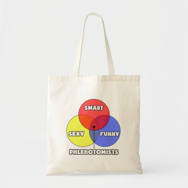 Tote Bag Diagramme de Venn .. Phlebotomiste (Devant)