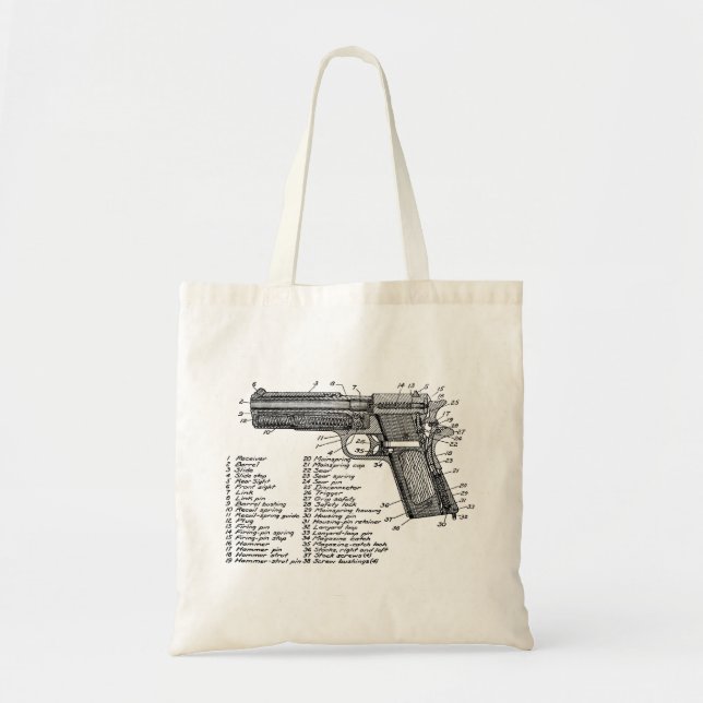 Tote Bag Diagramme V2 d'arme à feu (Devant)