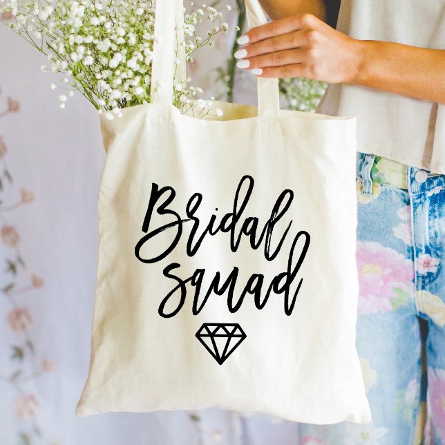 Tote Bag Diamant de l'équipe nuptiale de script moderne (Créateur téléchargé)