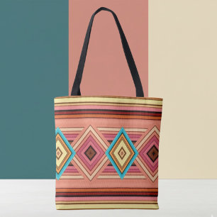 Tote Bag Diamant et rayure multi-couleurs doux