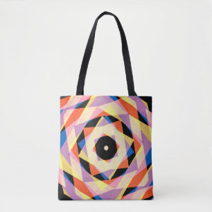 Tote Bag Diamant rayé multicolore formes background jagg