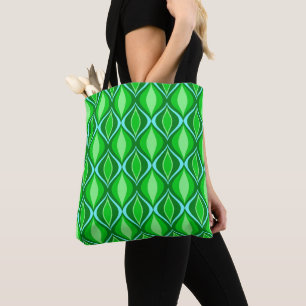 Tote Bag Diamants modernes du milieu du siècle, vert émerau