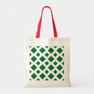 Tote Bag Diamants verts sur blanc