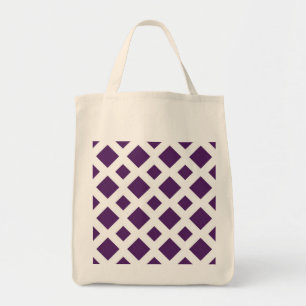 Tote Bag Diamants violets sur blanc