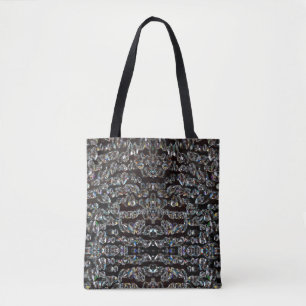 Tote Bag Diamond brillant motif élégant argent et noir