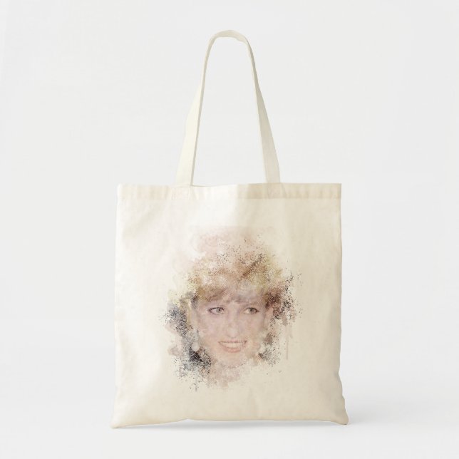 Tote Bag Diana La princesse du peuple Portrait aquarelle (Devant)