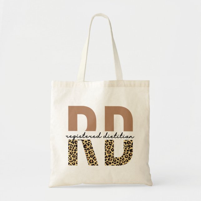 Tote Bag Diététiste enregistrée Cheetah imprimer Dons RD (Devant)