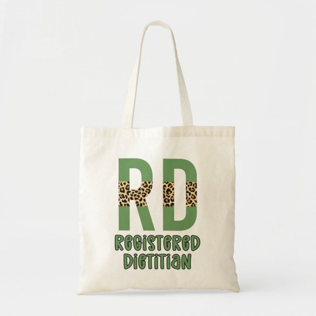 Tote Bag Diététiste enregistrée Cheetah imprimer Dons RD (Devant)