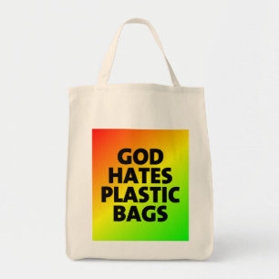 Tote Bag Dieu déteste des sachets en plastique
