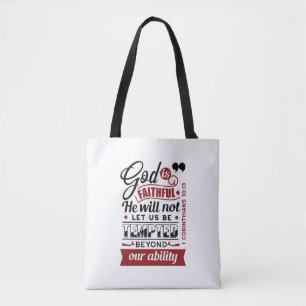 Tote Bag Dieu est Fidèle – 1 Corinthiens 10:13 Verset Bibli